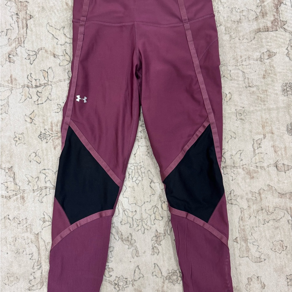 Under Armour Maroon and Black Performance Leggings
